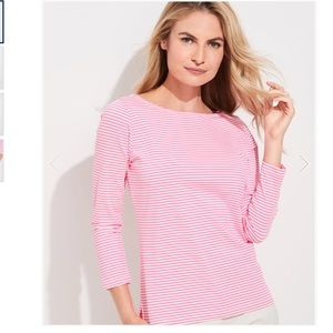 V. Vines Stripped Sankaty Simple BTNK LS Tee -Pink